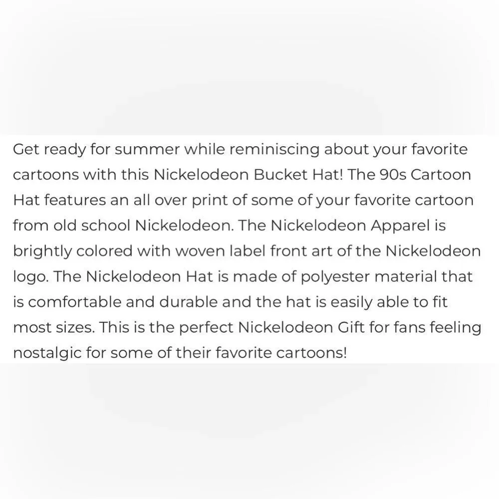 Nickelodeon Kids All Over Graphic Print 90s Retro Cartoon Bucket Hat. OSFM. 14+.